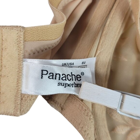 Panache Superbra Tango II Bra Tan 32H Unlined Sheer Underwire Embroidery 3251 - Picture 8 of 10